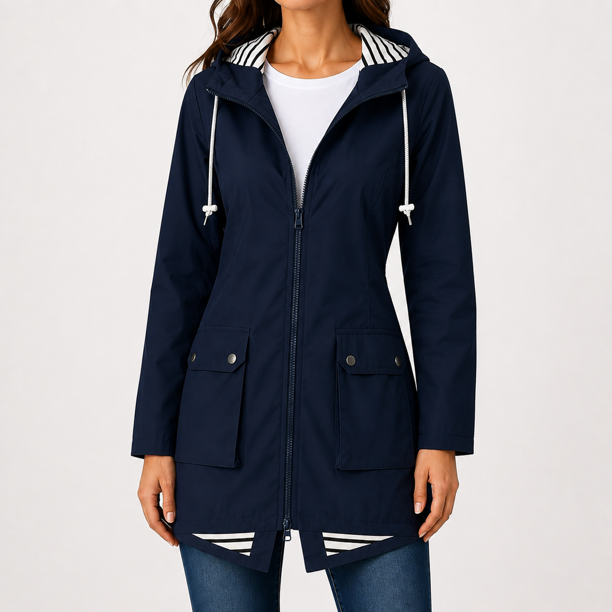 Women’s Raincoat – Outdoor Hooded Waterproof Mountaineering Jacket