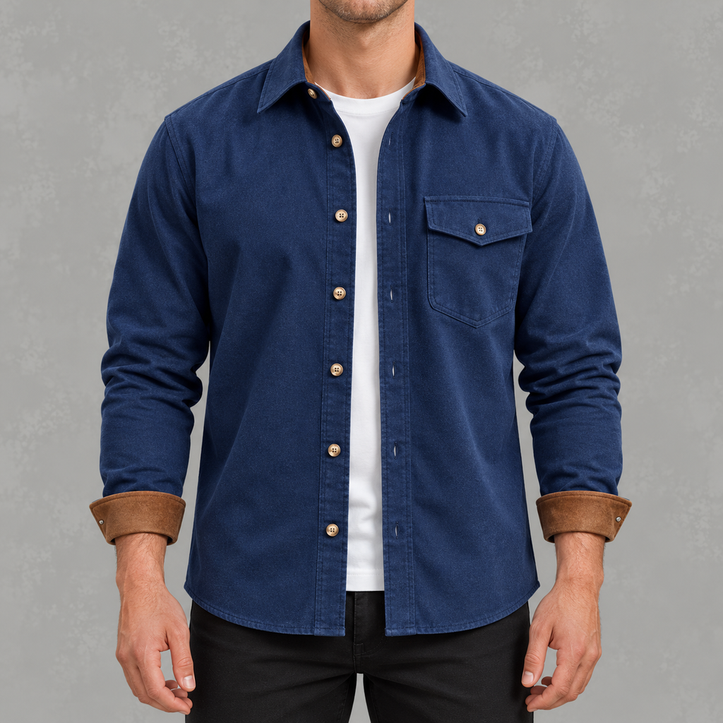 Men’s Casual Shacket – Long Sleeve Relaxed Fit Shacket