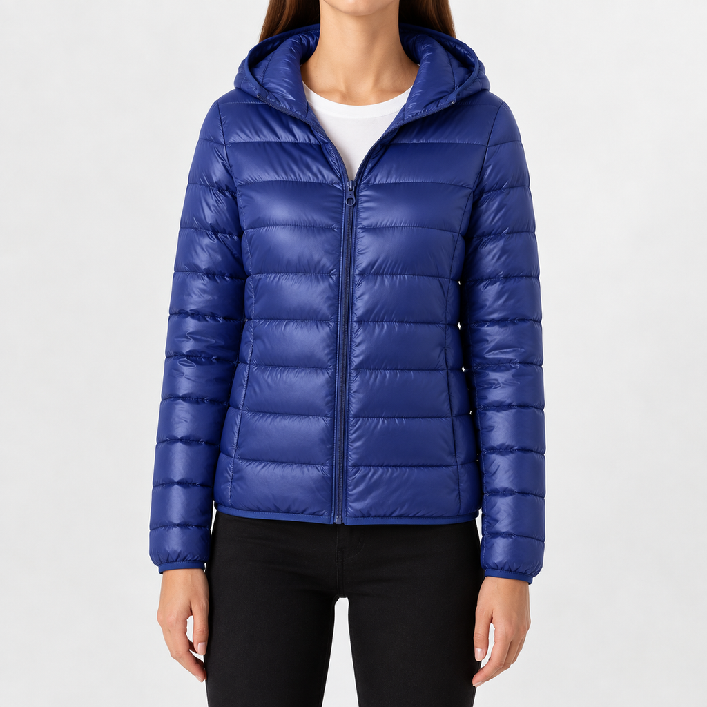 Women’s Padded Coat – Relaxed Fit Hooded Mid-Length Winter Jacket