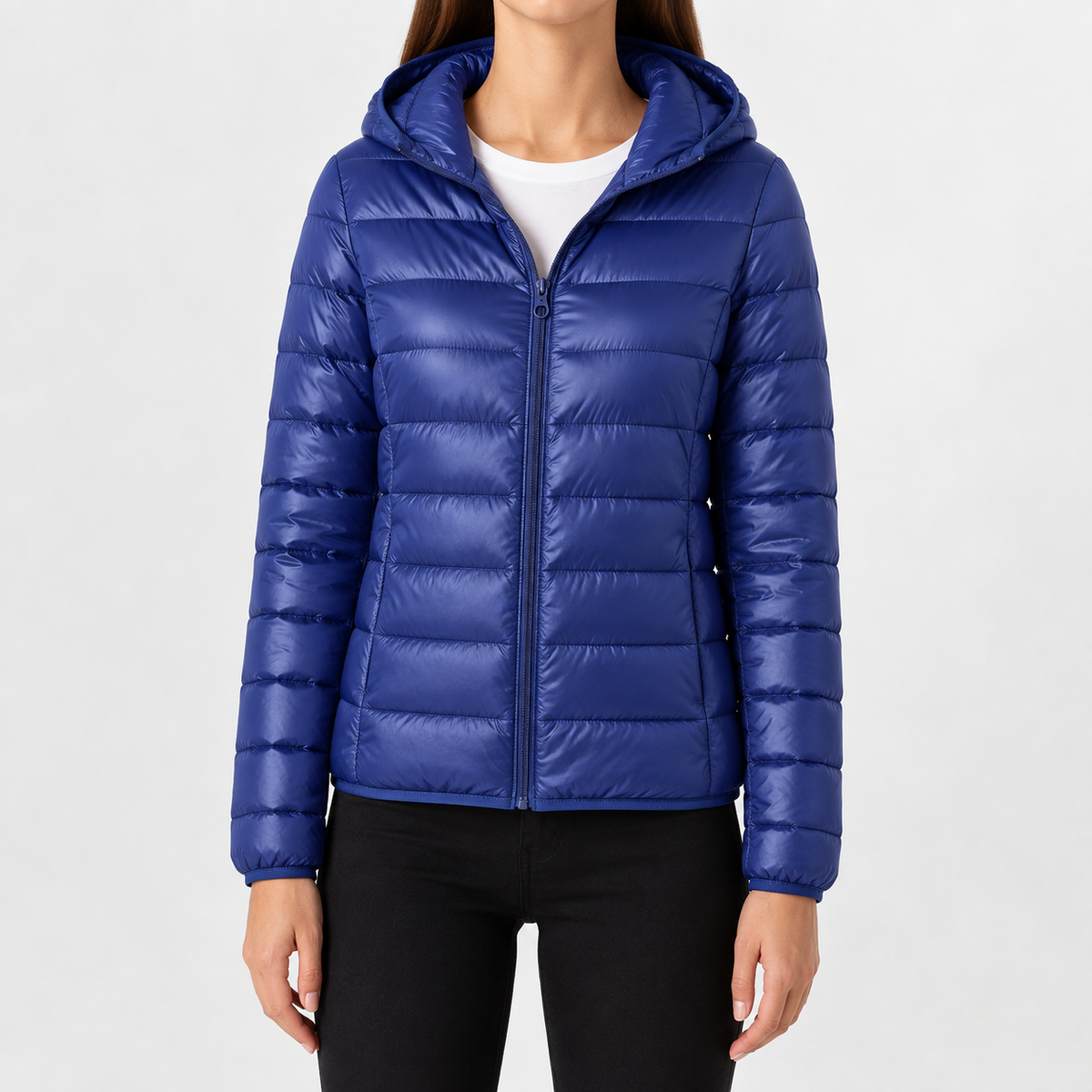 Women’s Padded Coat – Relaxed Fit Hooded Mid-Length Winter Jacket
