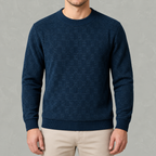 Men’s Jacquard Jumper – Fleece Lined Thick Knit Pullover