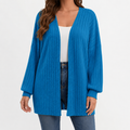 Women’s Cardigan – Long Sleeve Loose Fit Knitted Open Front Jumper