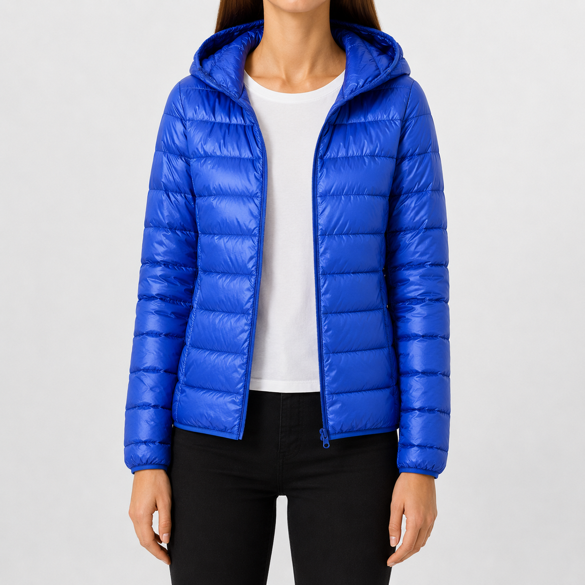 Women’s Padded Coat – Relaxed Fit Hooded Mid-Length Winter Jacket