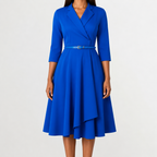 Women’s Autumn Dress – Long Sleeve Fitted Midi Dress with Elegant Silhouette