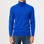 Men’s Turtleneck Jumper – Warm Knitted Roll Neck Pullover