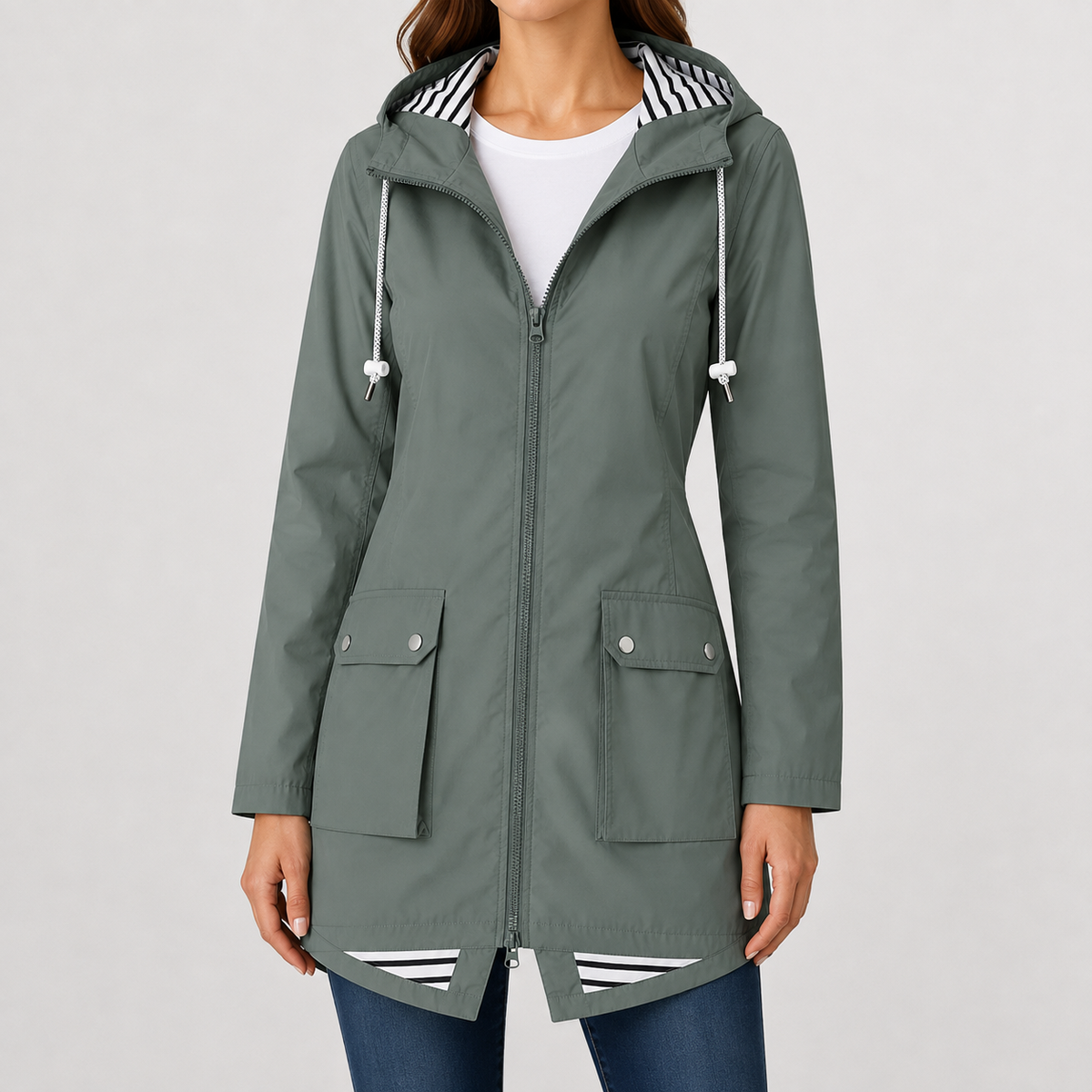 Women’s Raincoat – Outdoor Hooded Waterproof Mountaineering Jacket