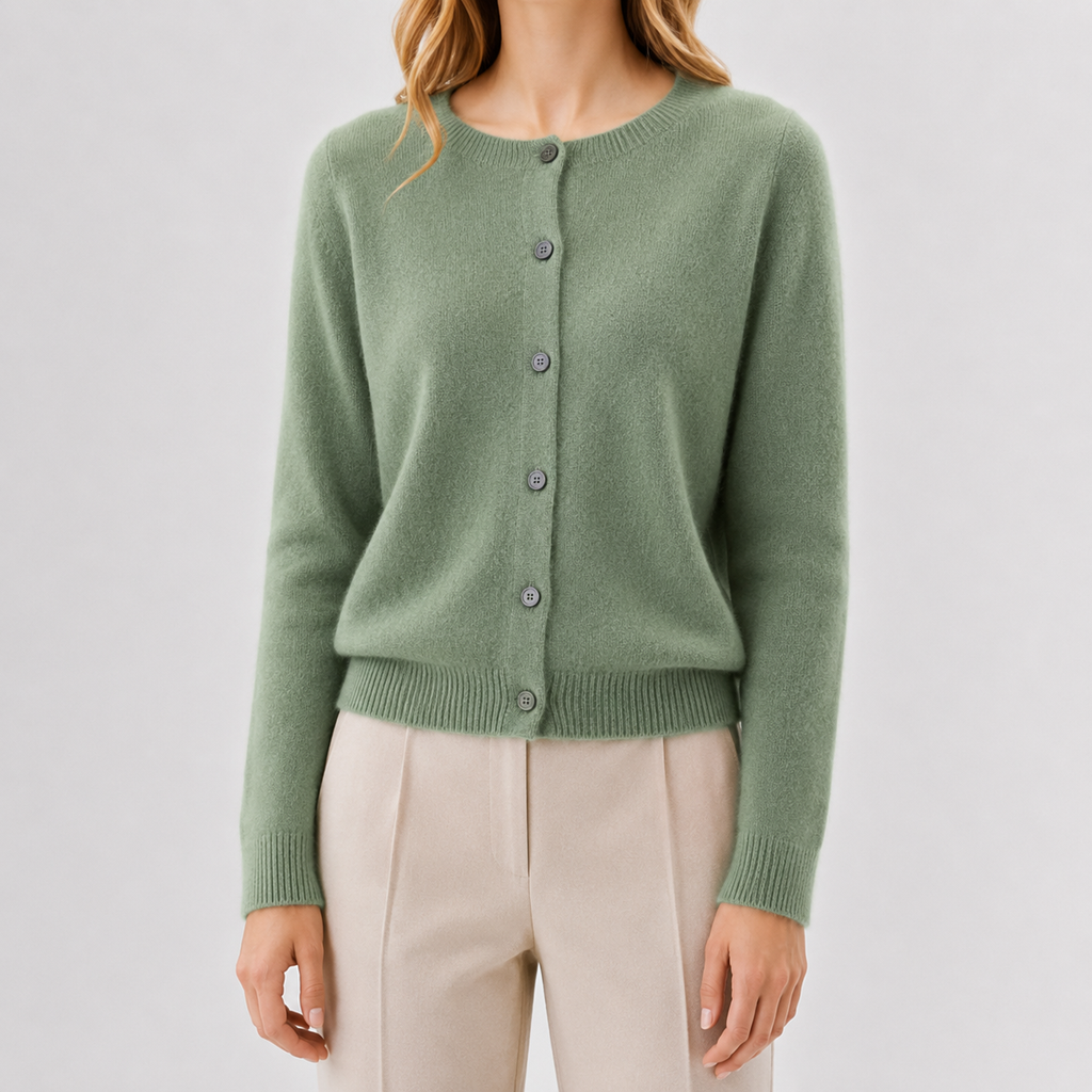 Women’s Cardigan – Plus Size Loose Fit Round Neck Knitted Jumper