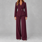 Women’s Suit – Tailored Blazer and Straight Leg Trousers Two-Piece Set