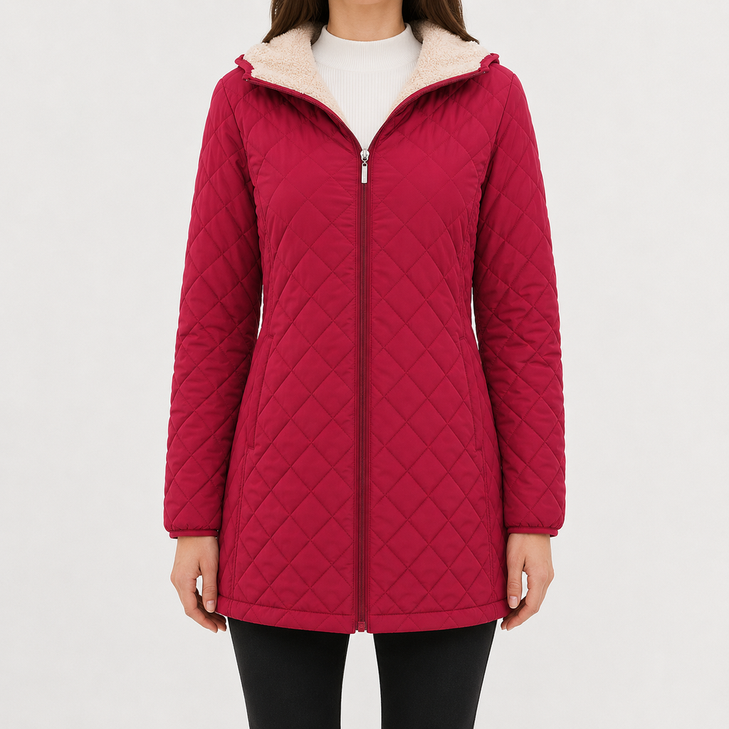 Women’s Quilted Jacket – Diamond Quilted Lightweight Padded Coat