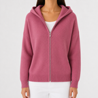 Women’s Knitted Hoodie – Full Zip Hooded Cardigan Jumper