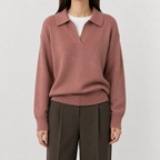 Women’s Retro Jumper – Casual Long Sleeve Knitted Pullover