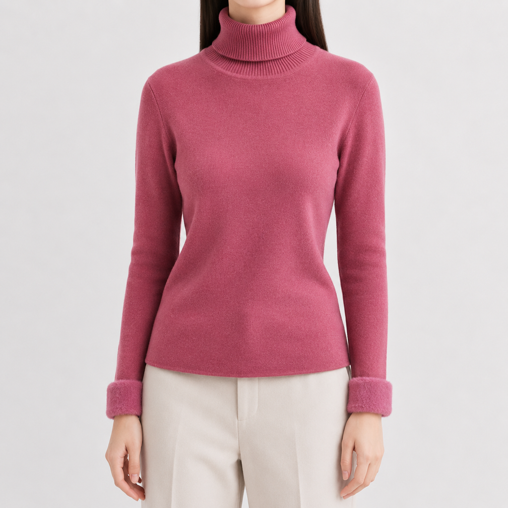 Women’s Thick Knit Jumper – Warm Long Sleeve Knitted Pullover Top
