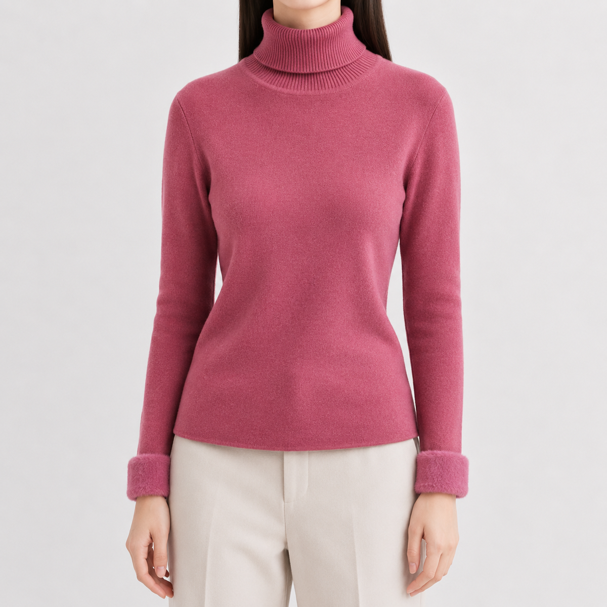 Women’s Thick Knit Jumper – Warm Long Sleeve Knitted Pullover Top