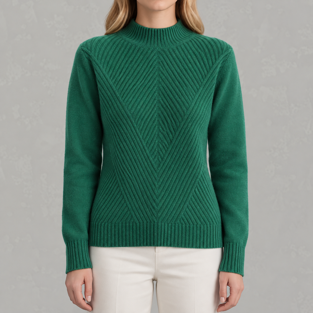 Women’s Jumper – Half Turtleneck Long Sleeve Knitted Jumper