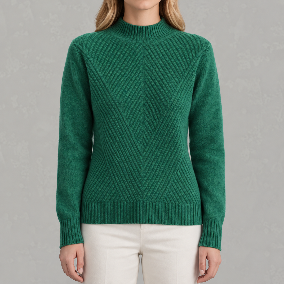 Women’s Jumper – Half Turtleneck Long Sleeve Knitted Jumper