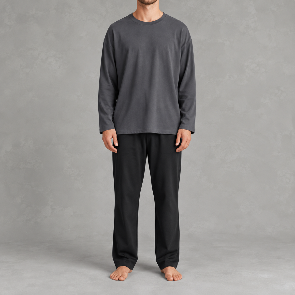 Men’s Cotton Pyjama Set – 100% Cotton Long Sleeve Top and Trousers