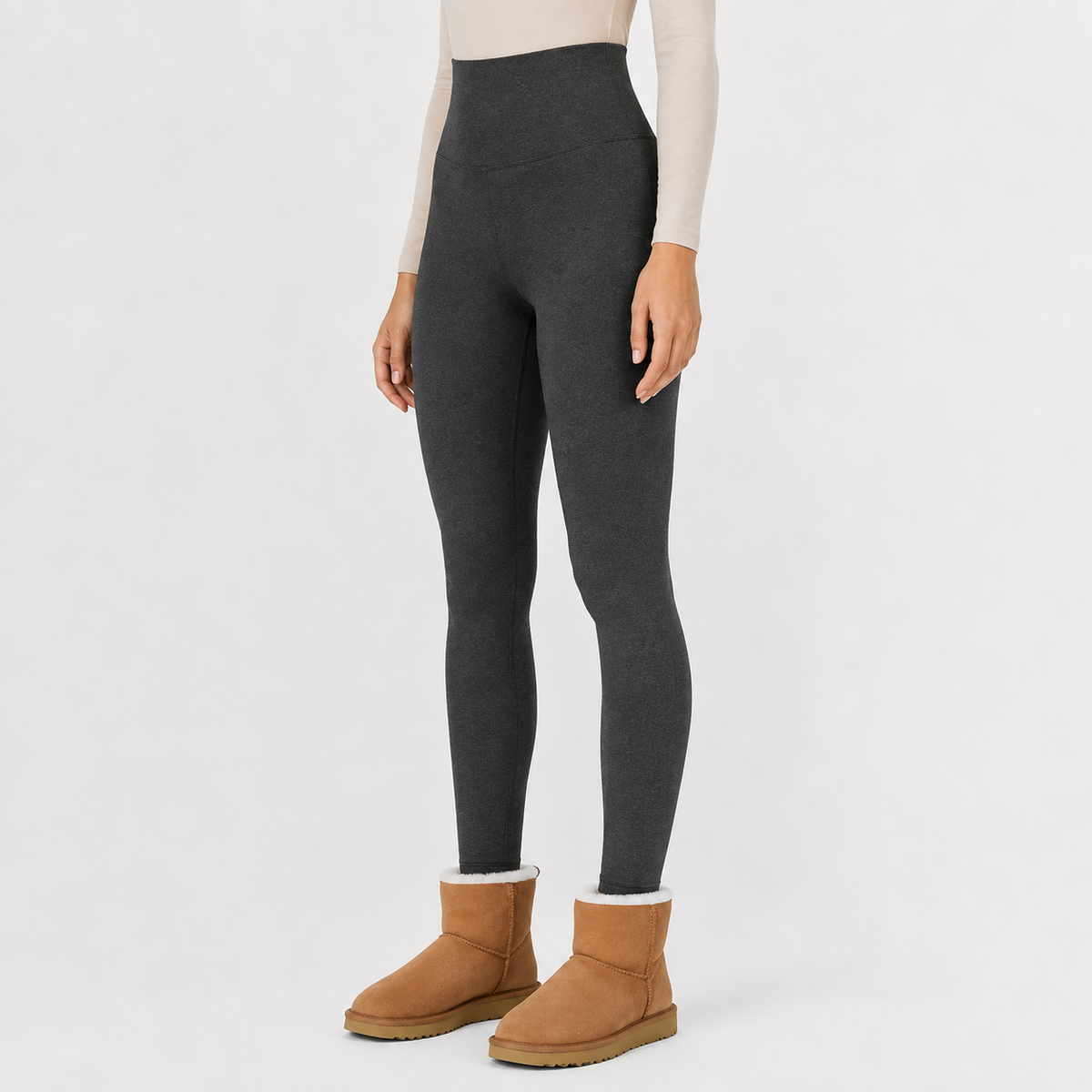 Women’s Thermal Leggings – High Waist Velvet Lined Cropped Leggings