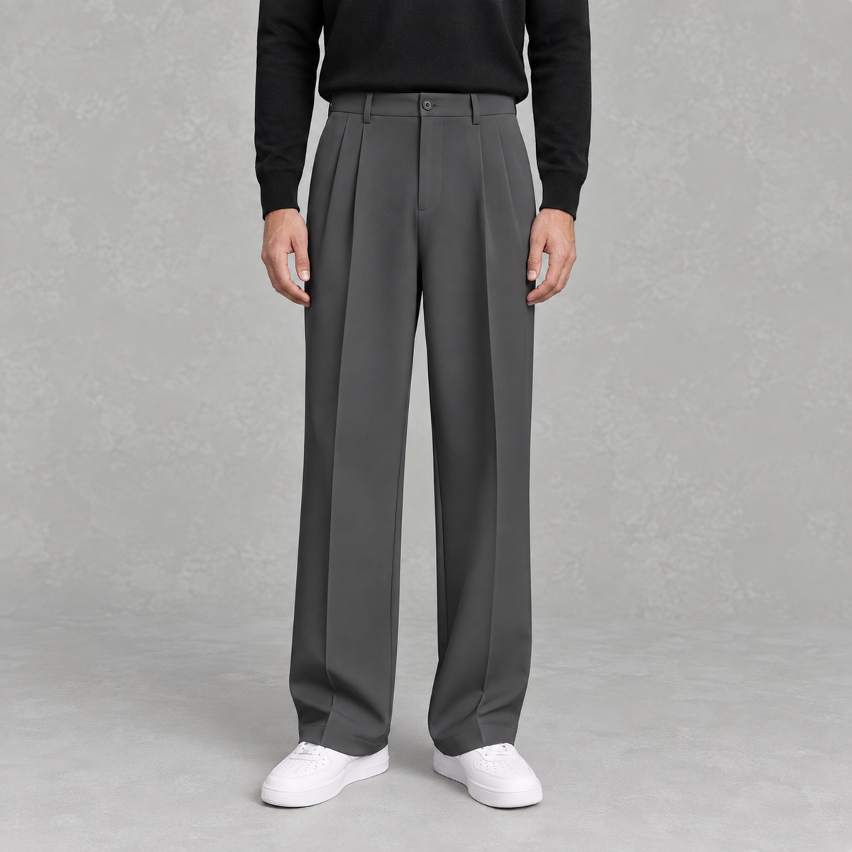 Men’s Trousers – Loose Fit Straight Leg Suit Pants