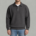 Men’s Long Sleeve Polo Shirt – Waffle Knit Retro Short Sleeve Textured Top