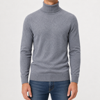 Men’s Turtleneck Jumper – Warm Knitted Roll Neck Pullover
