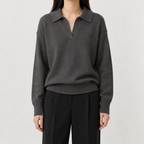 Women’s Retro Jumper – Casual Long Sleeve Knitted Pullover