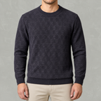 Men’s Jacquard Jumper – Fleece Lined Thick Knit Pullover