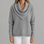 Women’s Knitted Jumper – Solid Colour Long Sleeve Pullover for Autumn & Winter