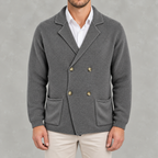 Men’s Cardigan – Slim Fit Double Breasted Lapel Knit Jumper