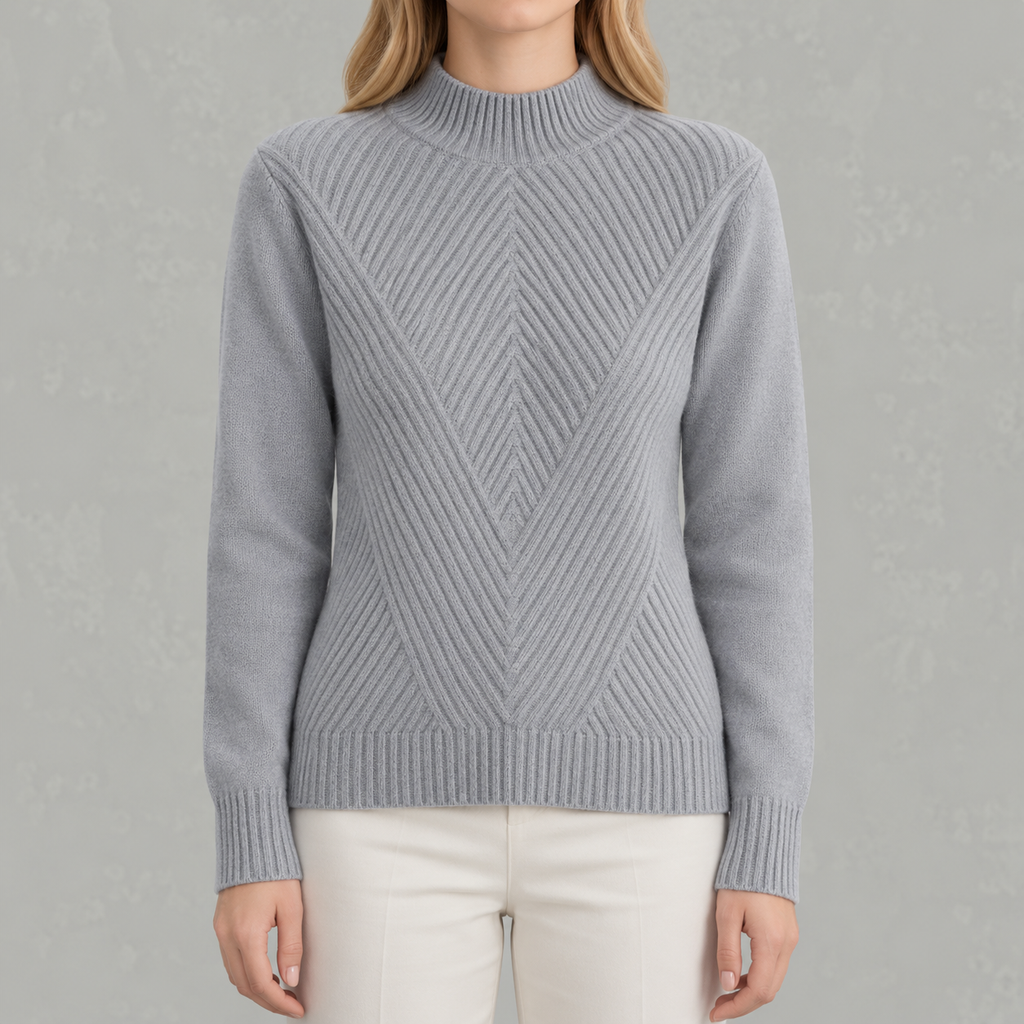 Women’s Jumper – Half Turtleneck Long Sleeve Knitted Jumper