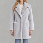 Women’s Faux Fur Coat – Mid-Length Mink Style Winter Coat