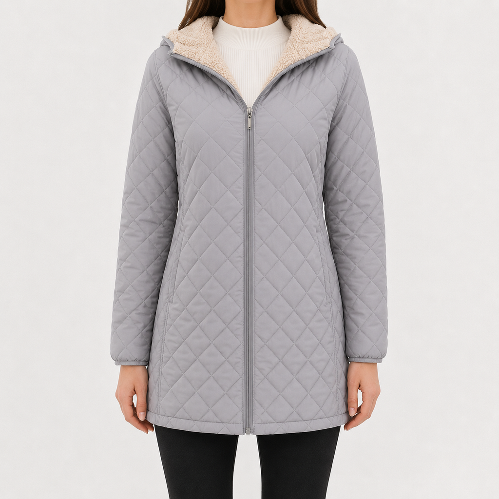 Women’s Quilted Jacket – Diamond Quilted Lightweight Padded Coat