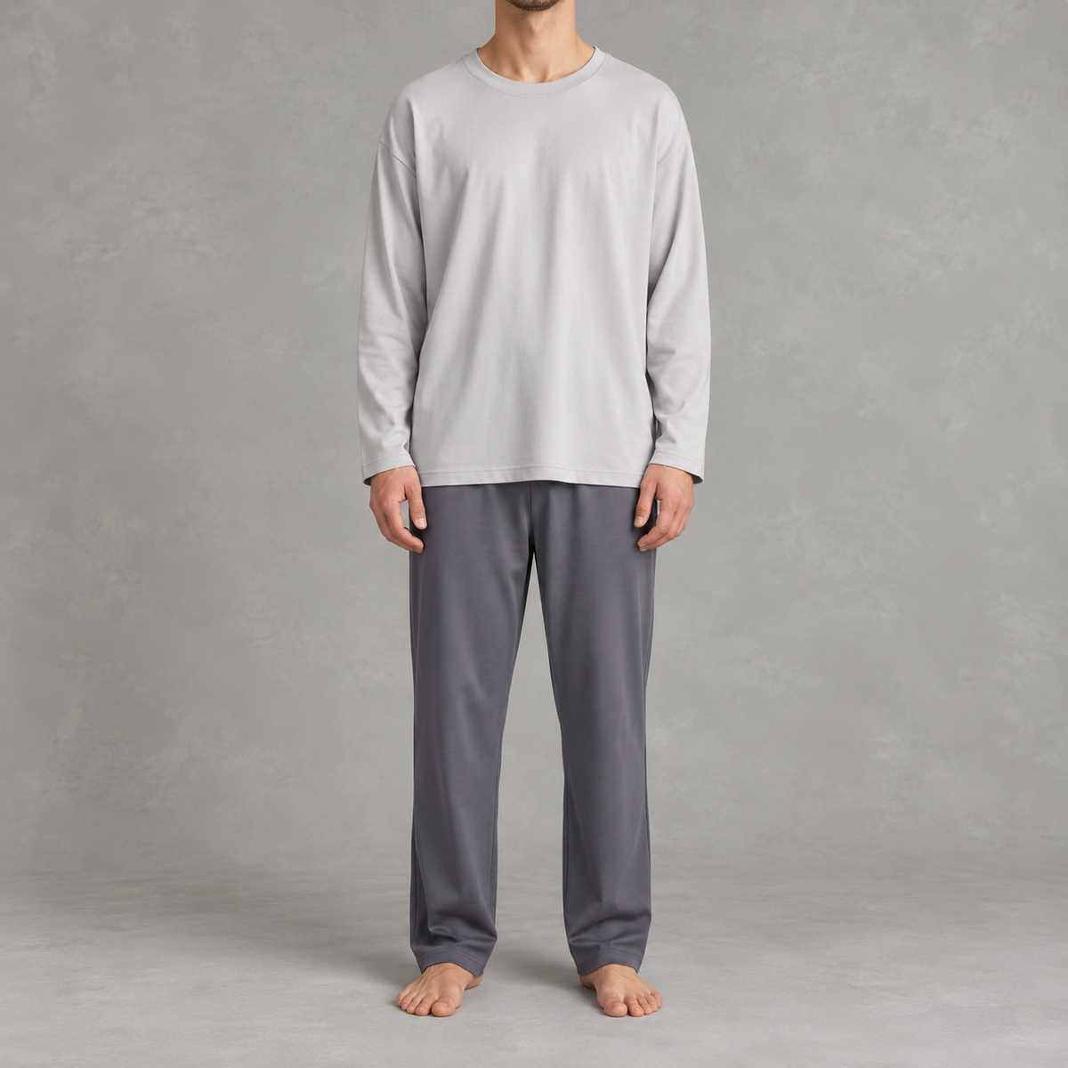 Men’s Cotton Pyjama Set – 100% Cotton Long Sleeve Top and Trousers