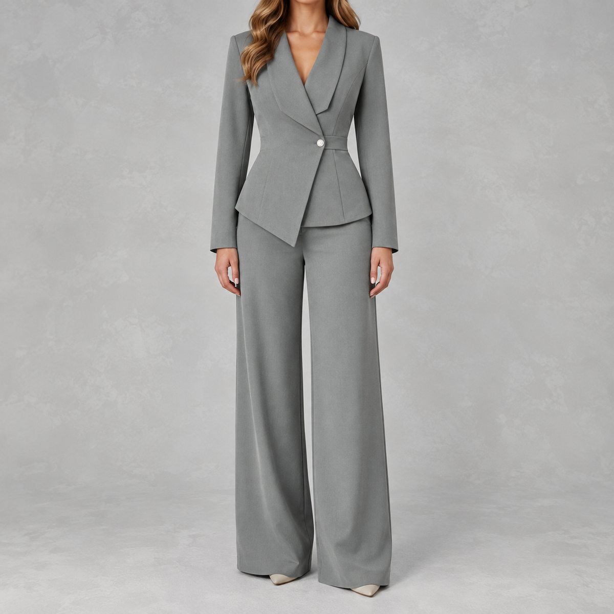 Women’s Suit – Tailored Blazer and Straight Leg Trousers Two-Piece Set