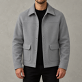 Men’s Wool-Style Jacket – Long Sleeve Lapel Collar Casual Jacket