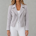 Women’s Slim Fit Jacket – Short Lapel Collar Zip Up Jacket
