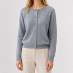 Women’s Cardigan – Plus Size Loose Fit Round Neck Knitted Jumper