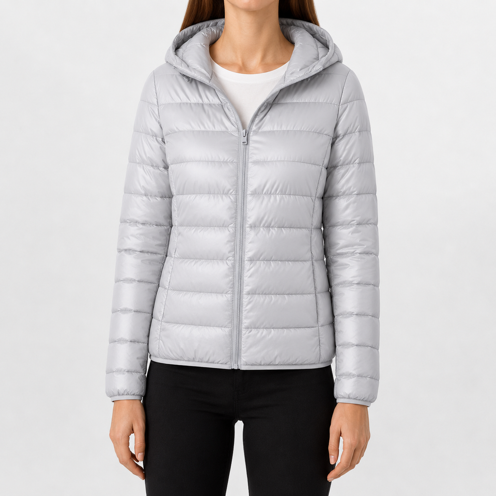 Women’s Padded Coat – Relaxed Fit Hooded Mid-Length Winter Jacket