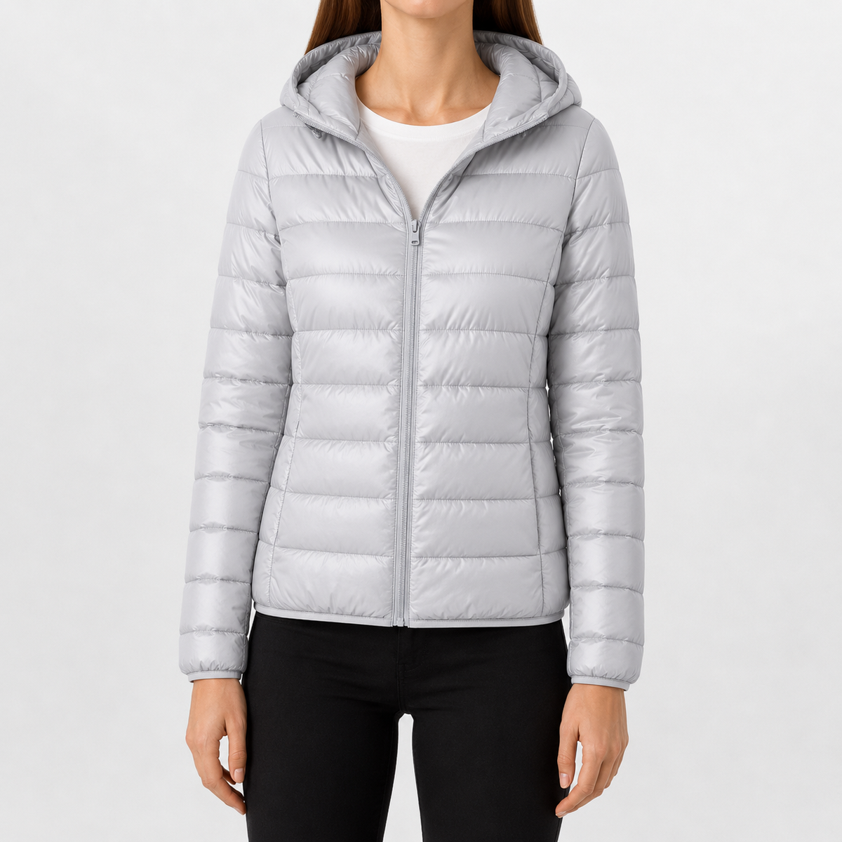 Women’s Padded Coat – Relaxed Fit Hooded Mid-Length Winter Jacket