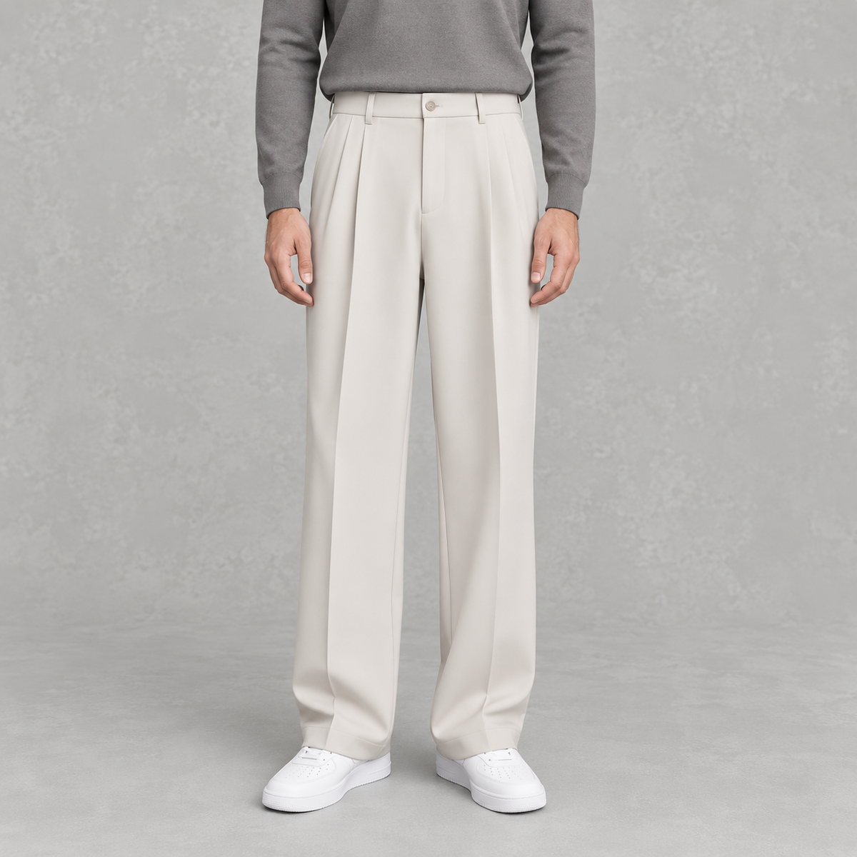 Men’s Trousers – Loose Fit Straight Leg Suit Pants
