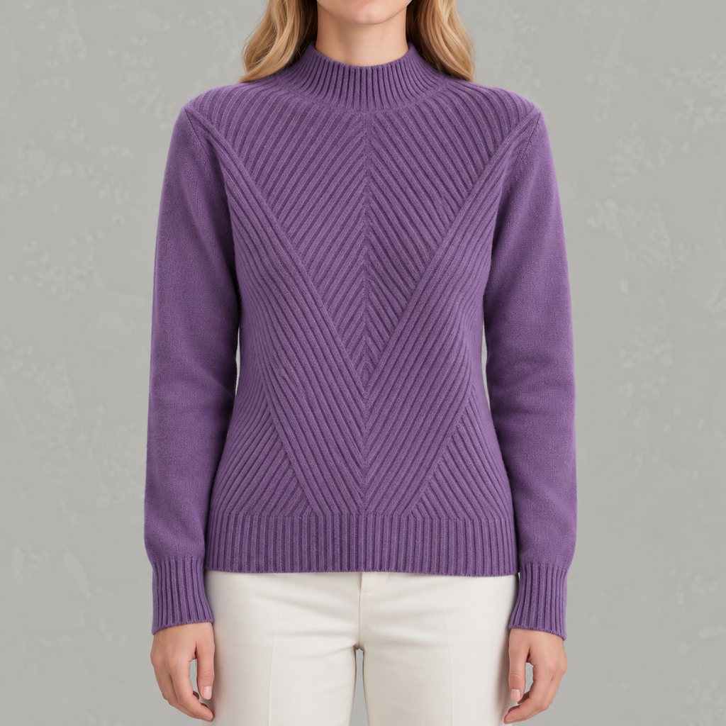 Women’s Jumper – Half Turtleneck Long Sleeve Knitted Jumper