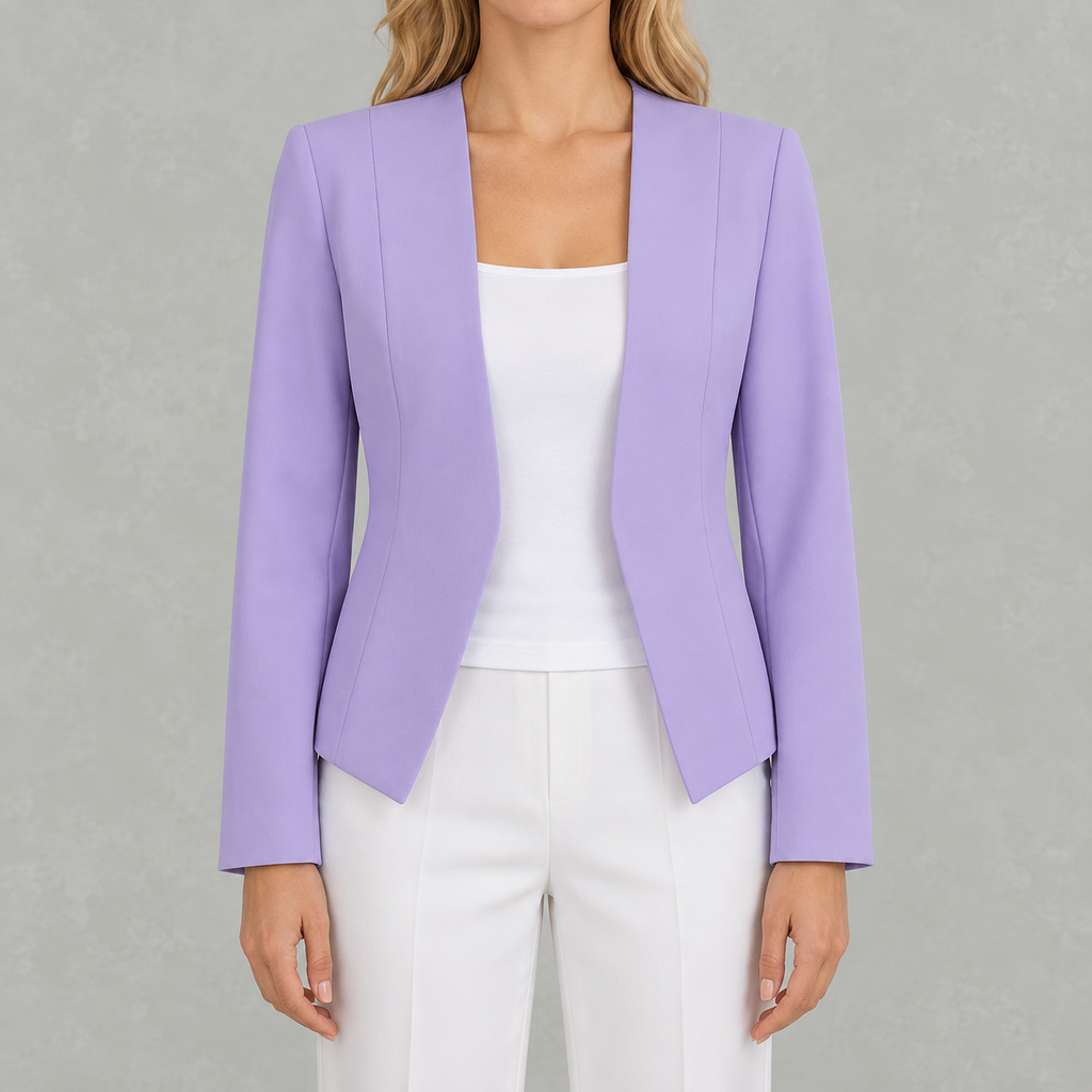 Women’s Blazer – Tailored Casual Regular Sleeve Jacket