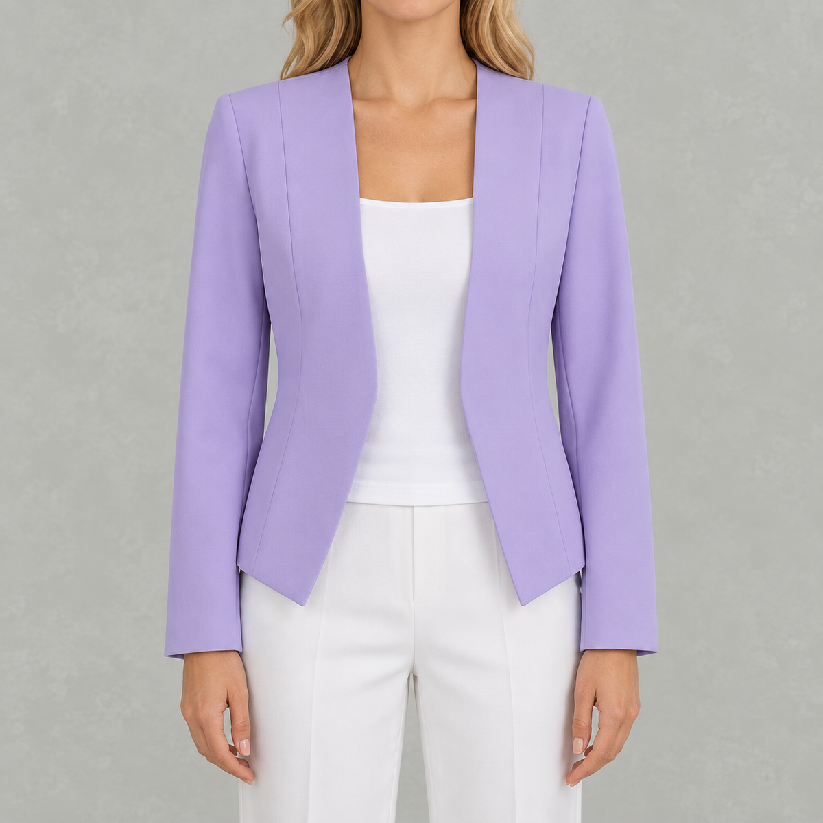 Women’s Blazer – Tailored Casual Regular Sleeve Jacket
