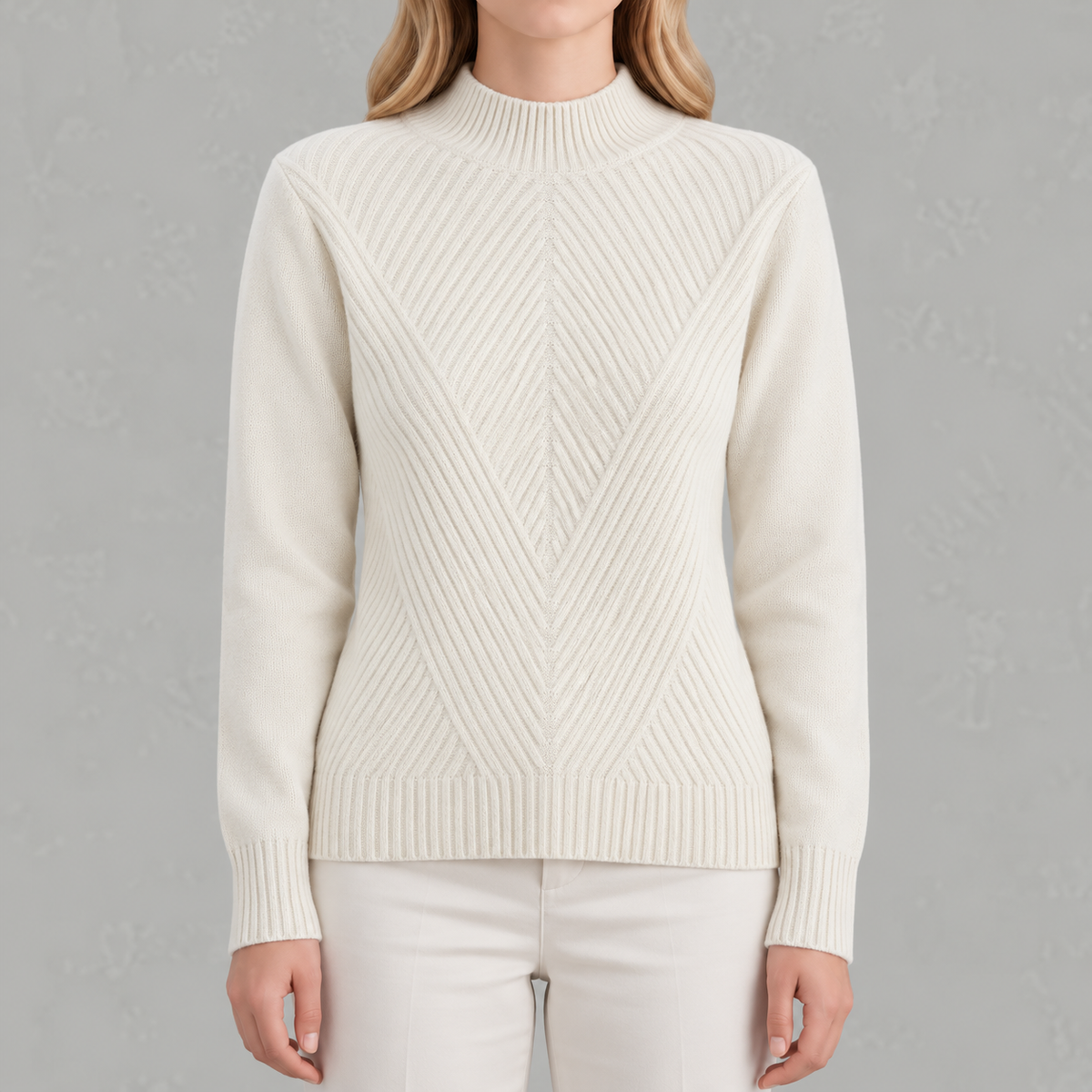 Women’s Jumper – Half Turtleneck Long Sleeve Knitted Jumper