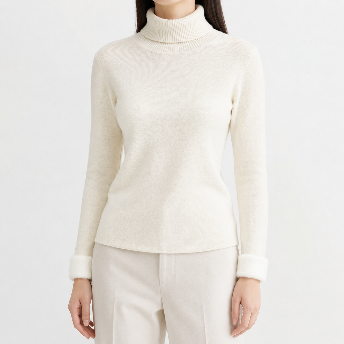 Women’s Thick Knit Jumper – Warm Long Sleeve Knitted Pullover Top