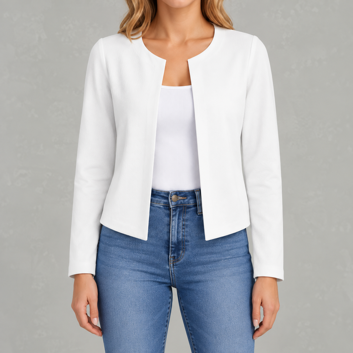 Women’s Cardigan Jacket – Slim Fit Open Front Long Sleeve Office Blazer