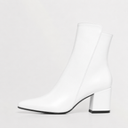Women’s Leather Boots – Chunky Heel Zip-Up Ankle Boots