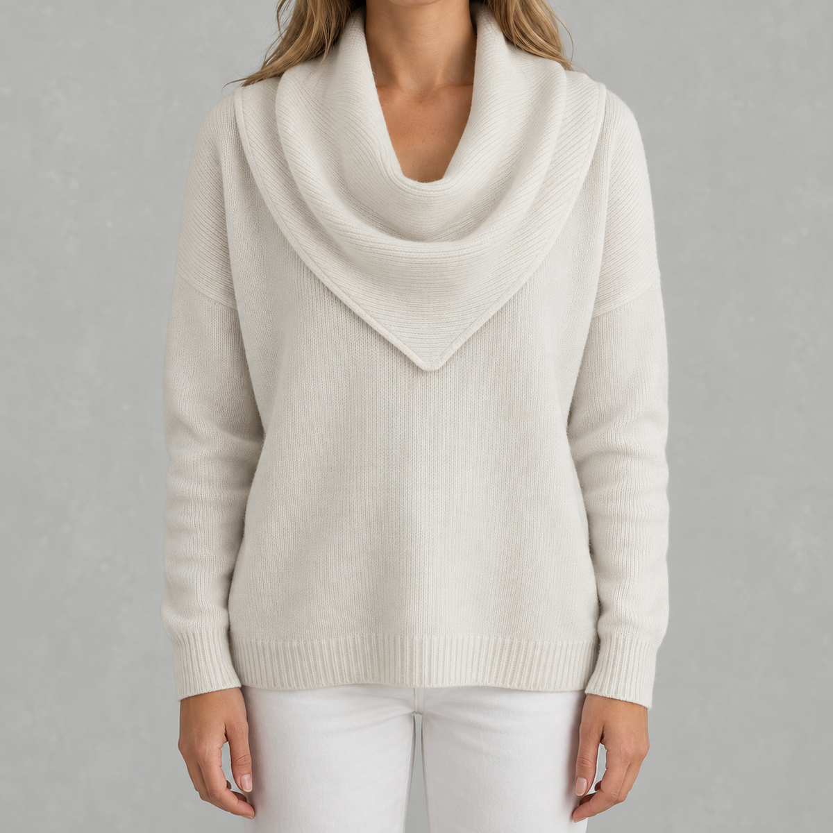 Women’s Knitted Jumper – Solid Colour Long Sleeve Pullover for Autumn & Winter