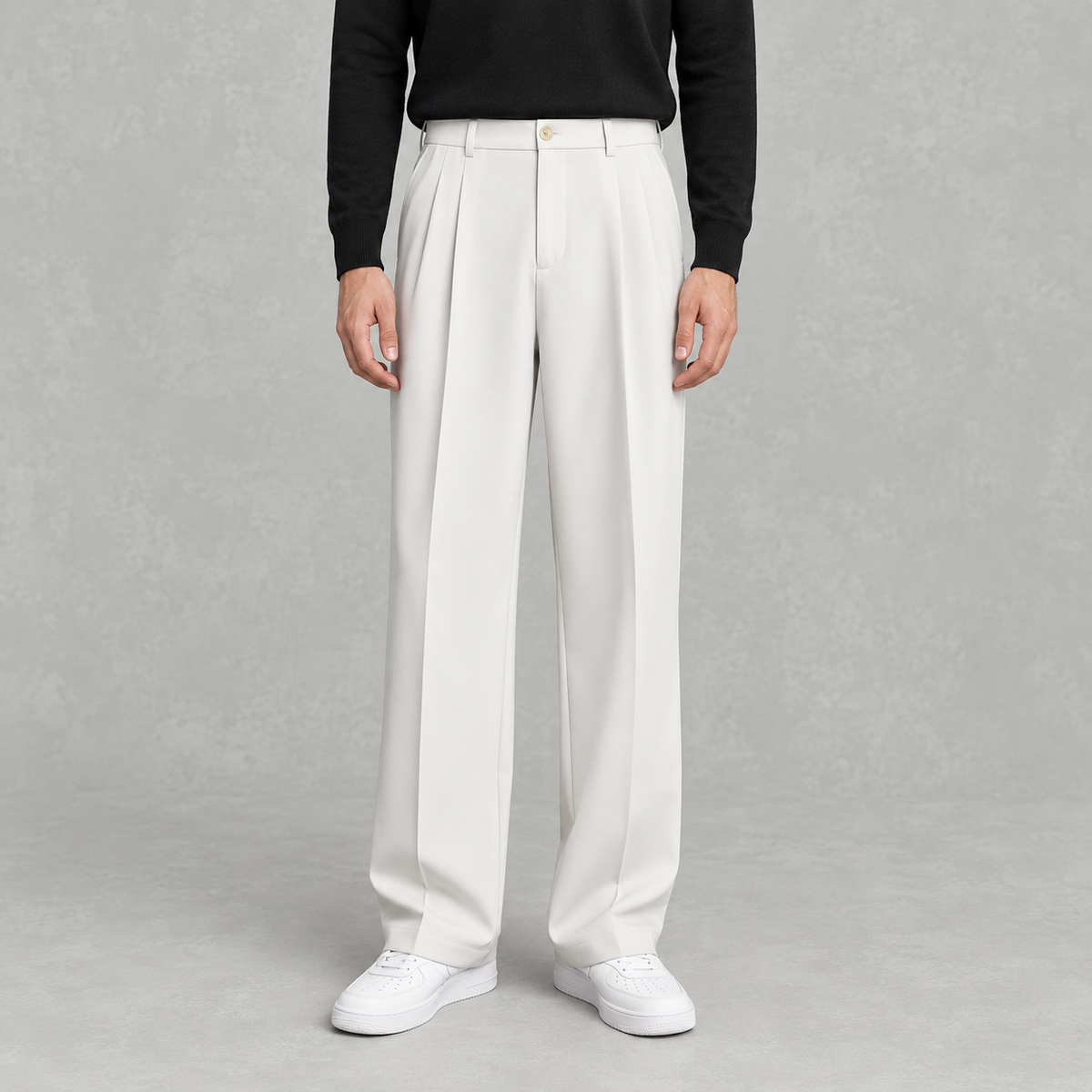 Men’s Trousers – Loose Fit Straight Leg Suit Pants