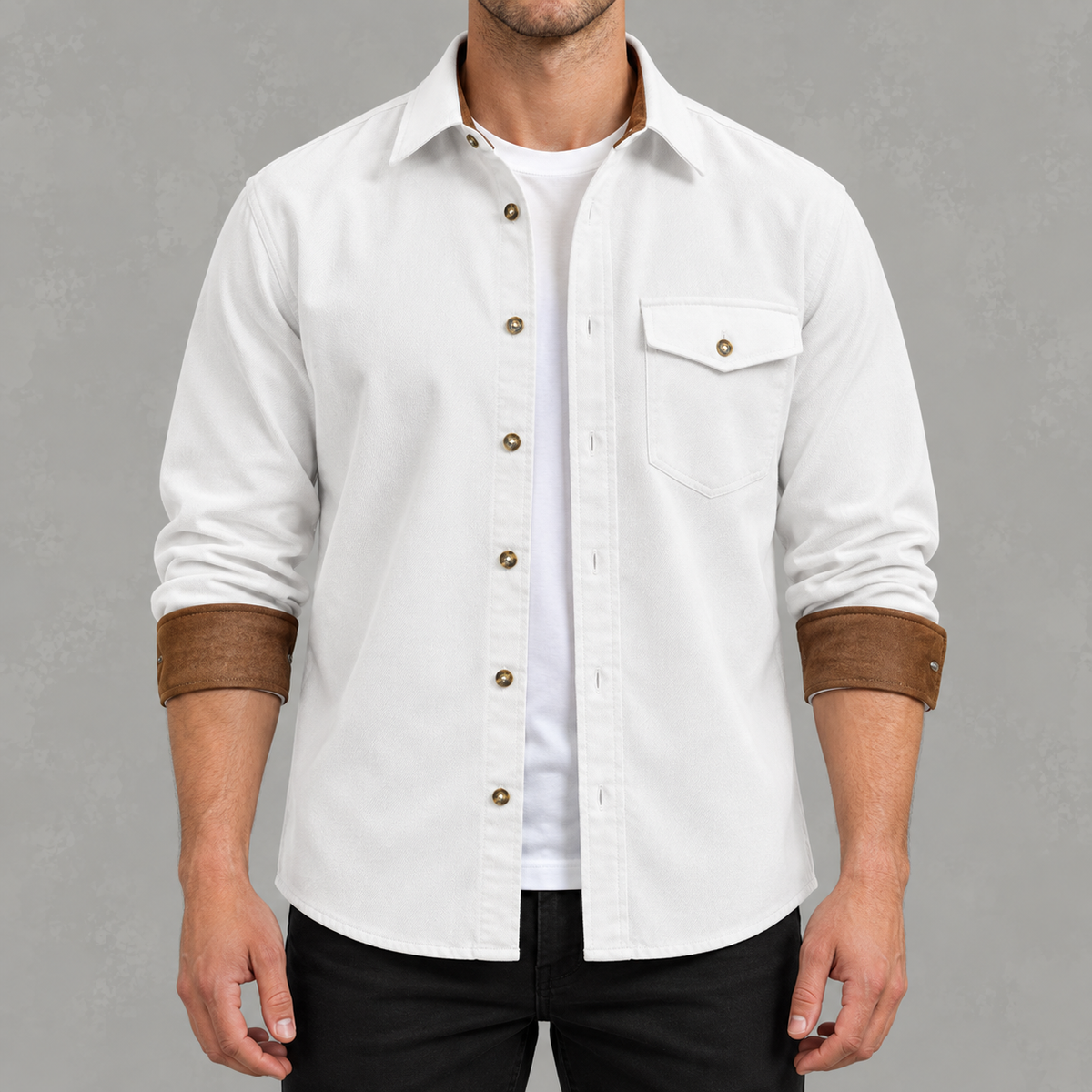 Men’s Casual Shacket – Long Sleeve Relaxed Fit Shacket