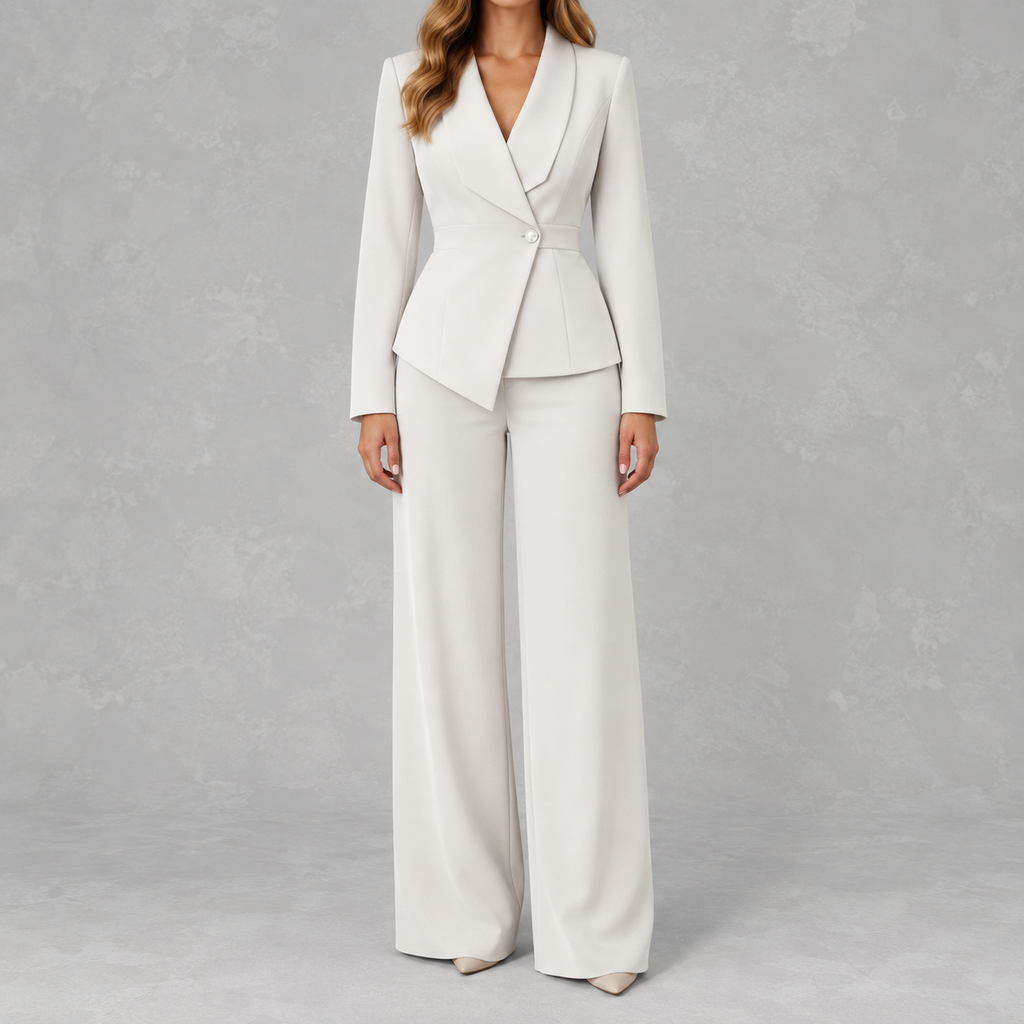 Women’s Suit – Tailored Blazer and Straight Leg Trousers Two-Piece Set